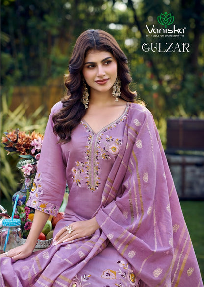 Gulzar Vaniska Chanderi Silk Readymade Pant Style Suits Exporter Ahmedabad