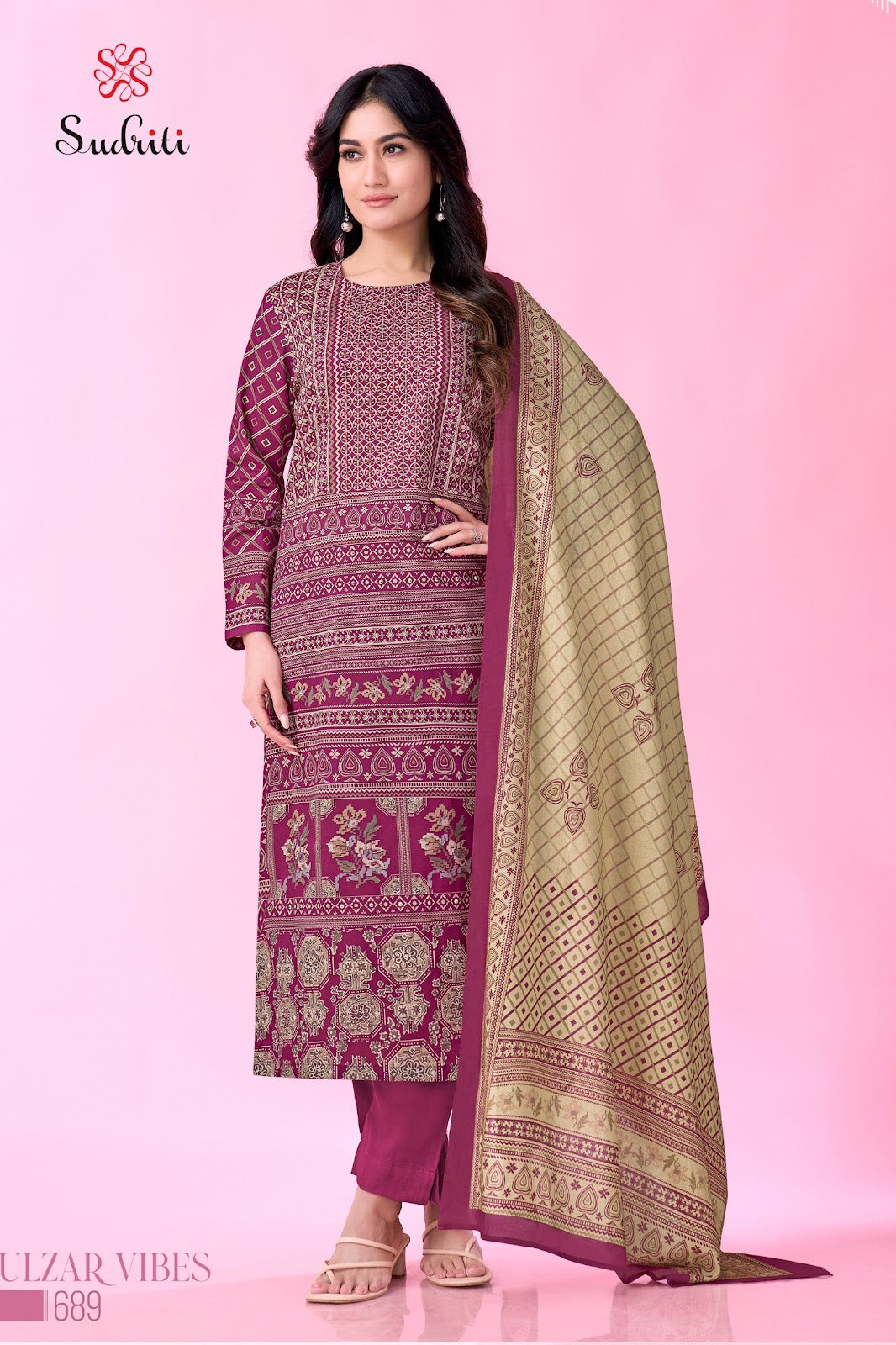 Gulzar Vibes Sudriti Sahiba Pure Cotton Pant Style Suits Wholesale Rate