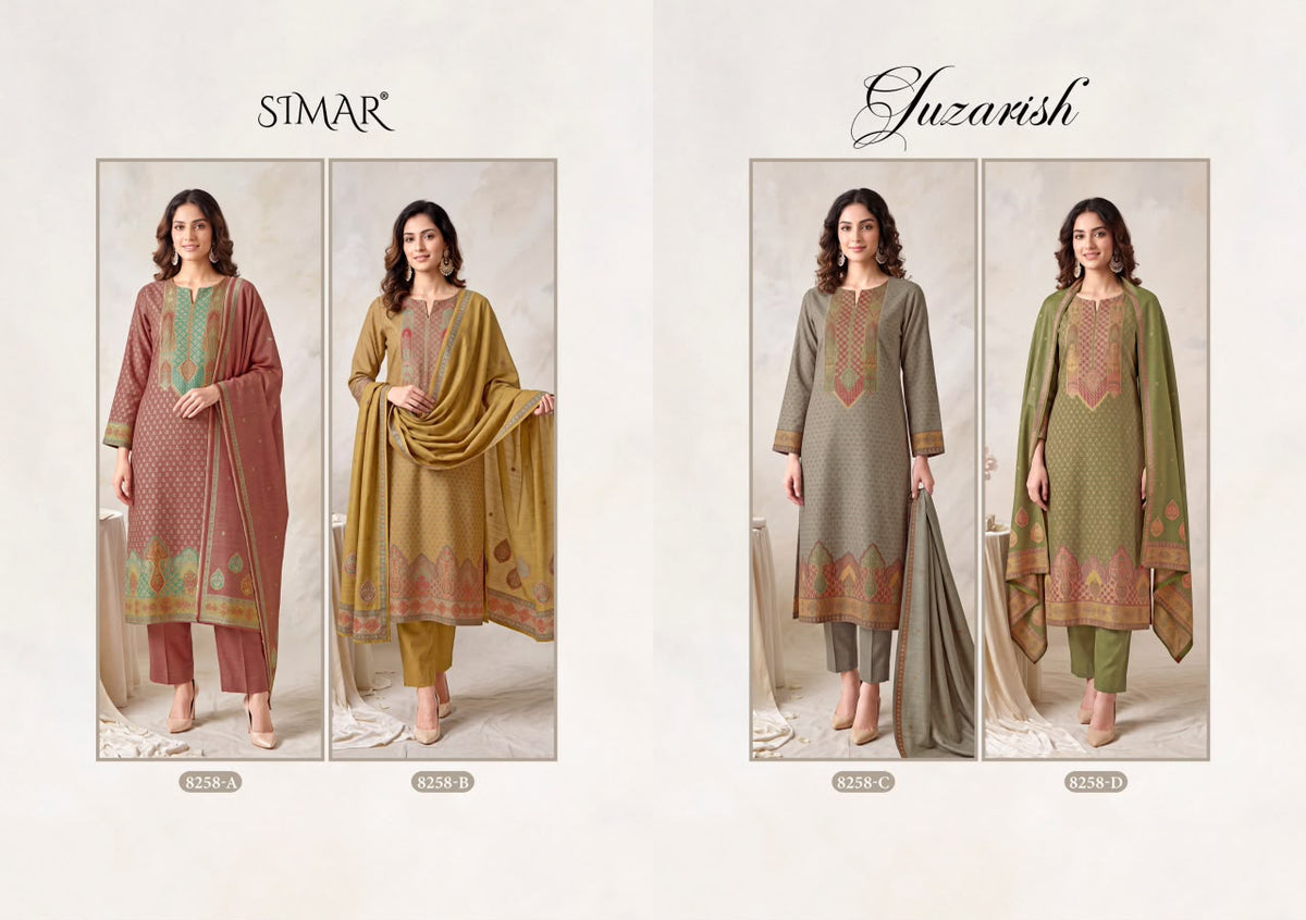 Gulzarish Simar Jacquard Pant Style Suits Wholesale Rate
