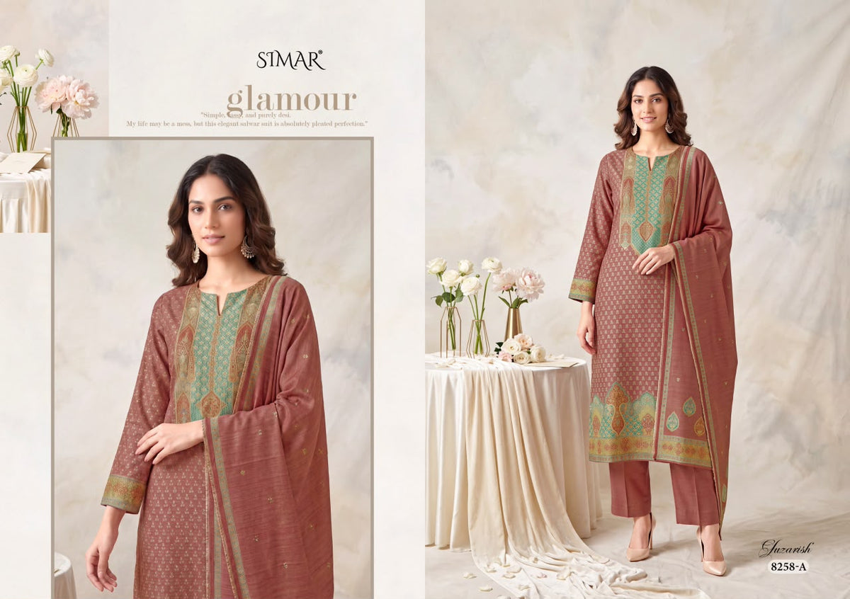 Gulzarish Simar Jacquard Pant Style Suits Wholesale Rate