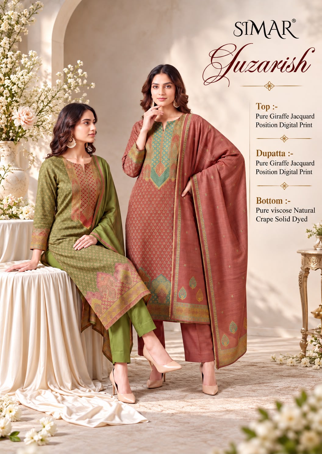 Gulzarish Simar Jacquard Pant Style Suits Wholesale Rate