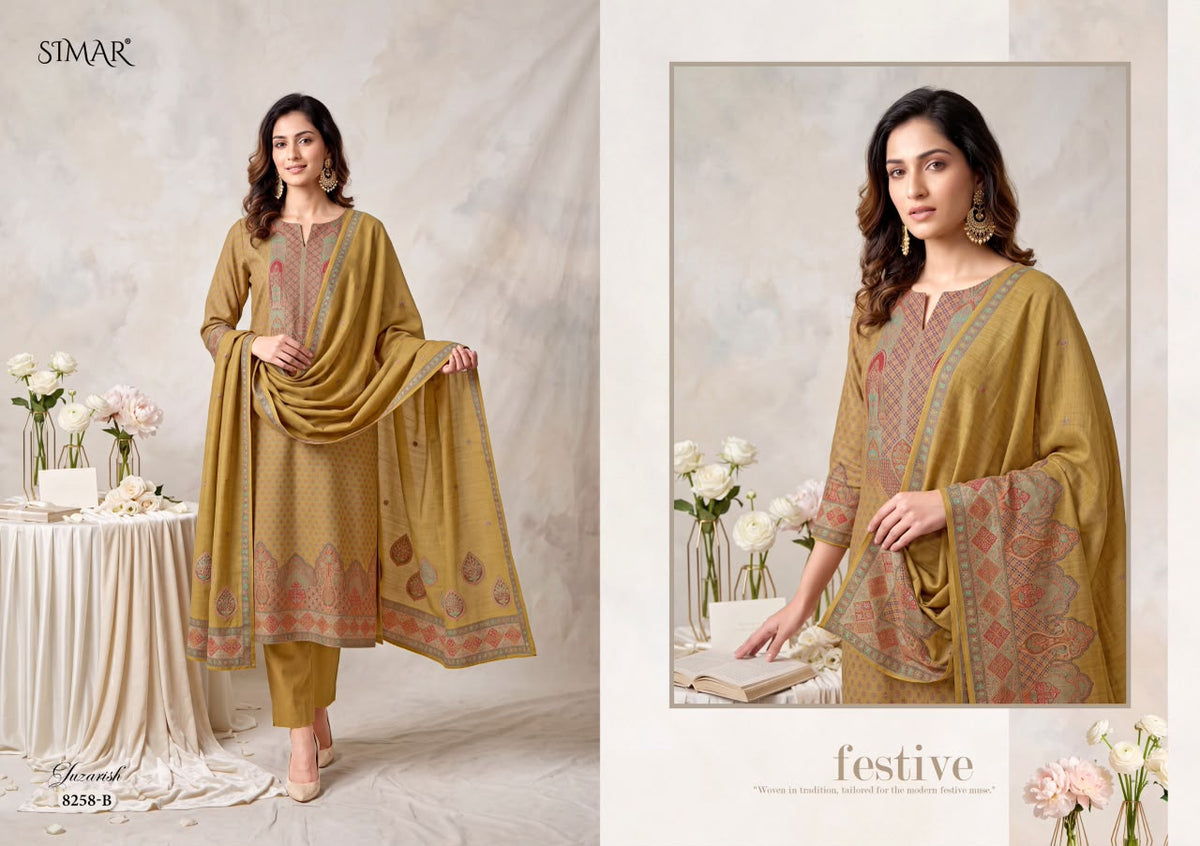 Gulzarish Simar Jacquard Pant Style Suits Wholesale Rate