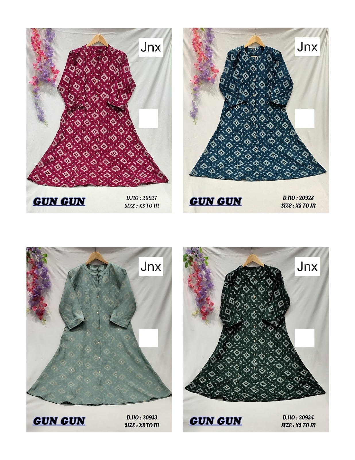 Gun Gun Jnx Roman Kurti With Pocket Exporter Ahmedabad