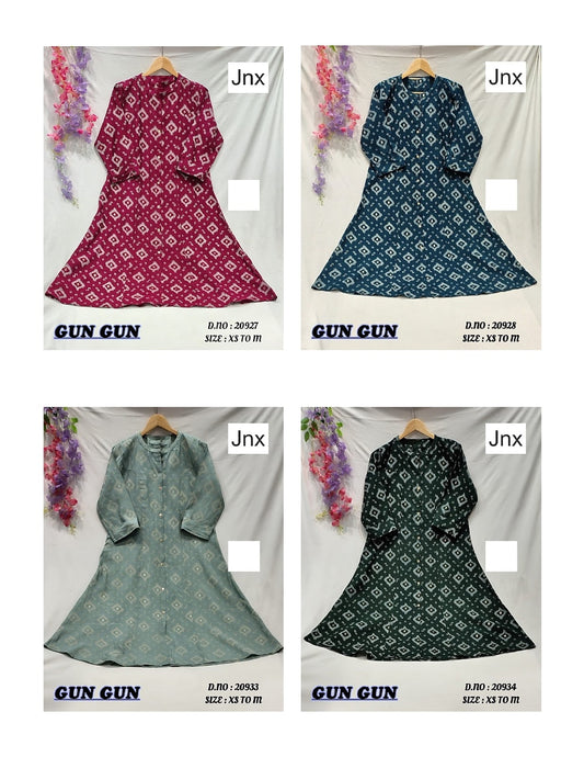 Gun Gun Jnx Roman Kurti With Pocket Exporter Ahmedabad
