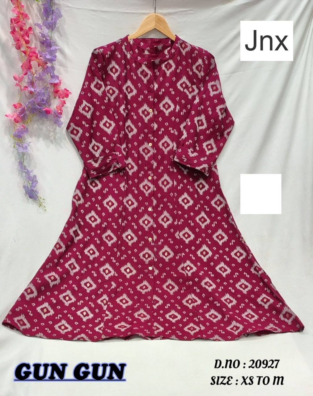 Gun Gun Jnx Roman Kurti With Pocket Exporter Ahmedabad