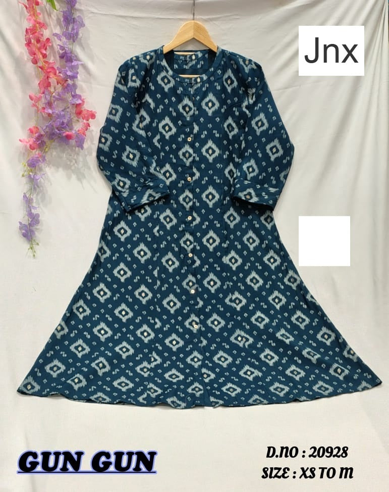 Gun Gun Jnx Roman Kurti With Pocket Exporter Ahmedabad