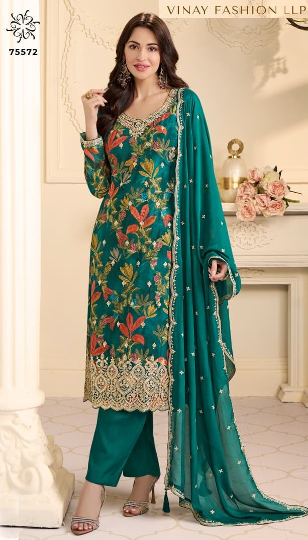 Gun Gun Kuleesh Vinay Fashion Llp Chinon Pant Style Suits Wholesaler Ahmedabad