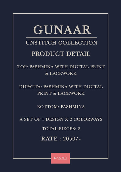 Gunaar Naariti Pashmina Suits Wholesale Rate