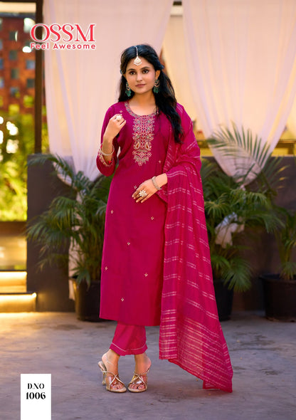 Gungun New Ossm Vetican Silk Readymade Pant Style Suits Manufacturer