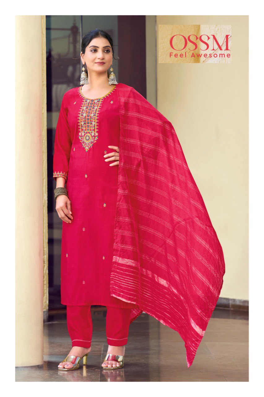 Gungun Vol 2 Ossm Vetican Silk Readymade Pant Style Suits Exporter India