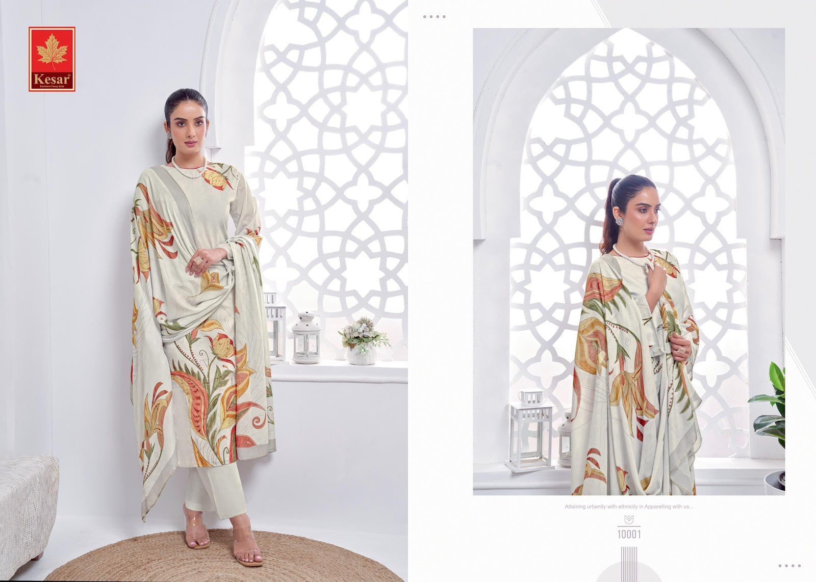 Gunj Kesar Cambric Pant Style Suits Manufacturer India