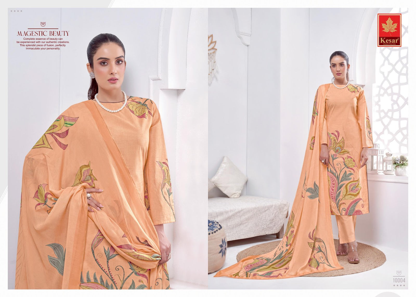 Gunj Kesar Cambric Pant Style Suits Manufacturer India