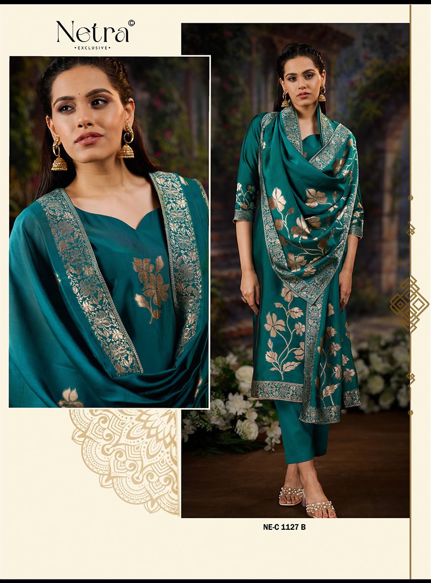 Gunjan Netra Premium Viscose Pant Style Suits Exporter India