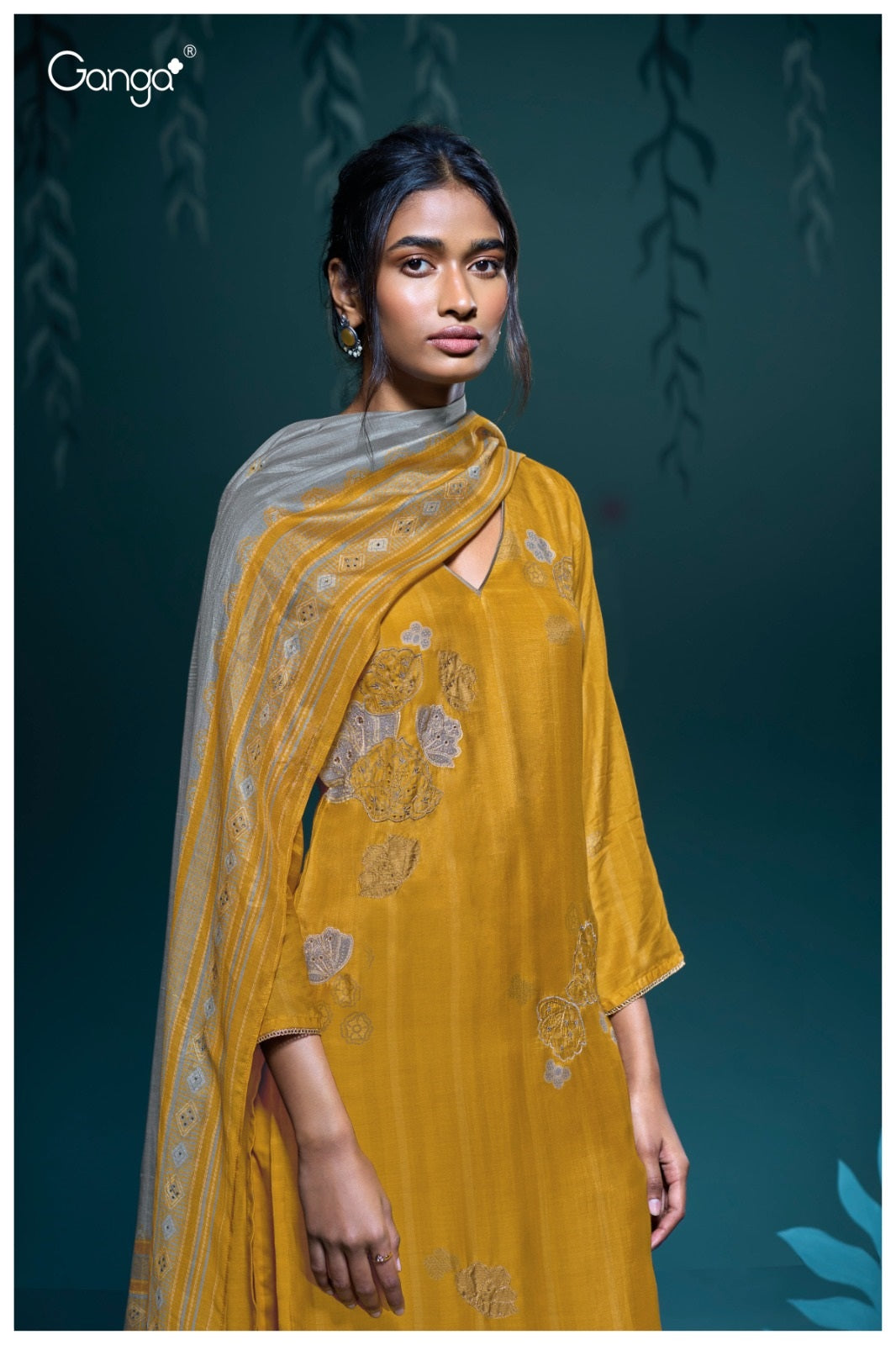 Gunjan S3062 Ganga Bemberg Silk Plazzo Style Suits Wholesaler India