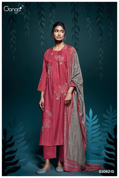 Gunjan S3062 Ganga Bemberg Silk Plazzo Style Suits Wholesaler India
