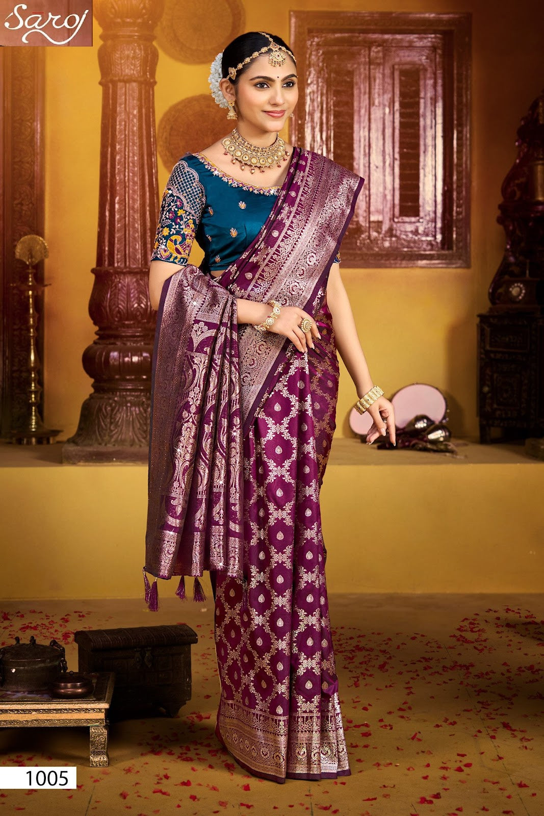 Gunjan Silk Saroski Vol 6 Saroj Sarees Wholesale Price
