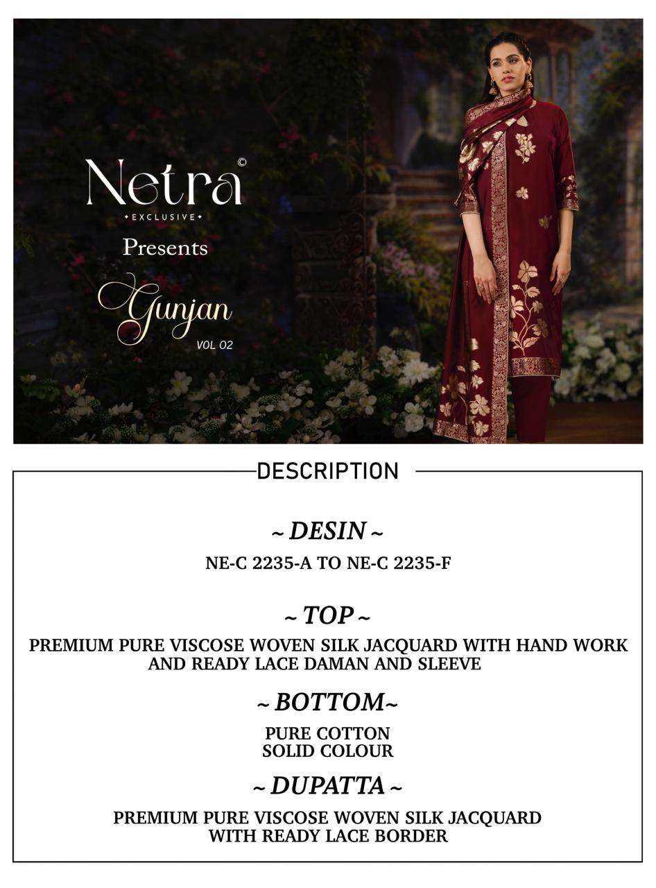 Gunjan Vol 2 Netra Woven Silk Pant Style Suits Wholesale