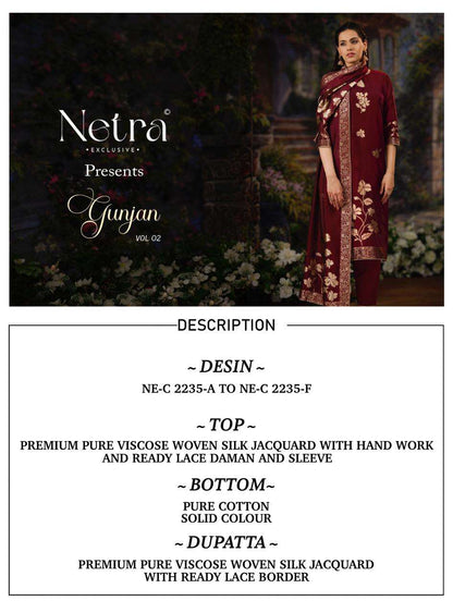 Gunjan Vol 2 Netra Woven Silk Pant Style Suits Wholesale