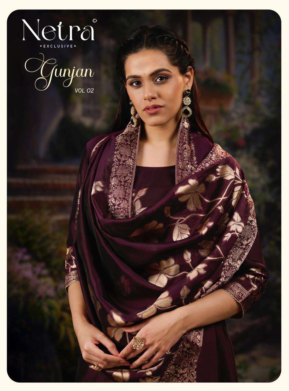 Gunjan Vol 2 Netra Woven Silk Pant Style Suits Wholesale