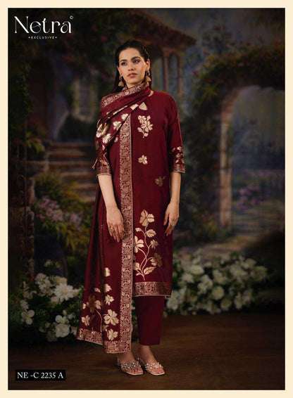 Gunjan Vol 2 Netra Woven Silk Pant Style Suits Wholesale