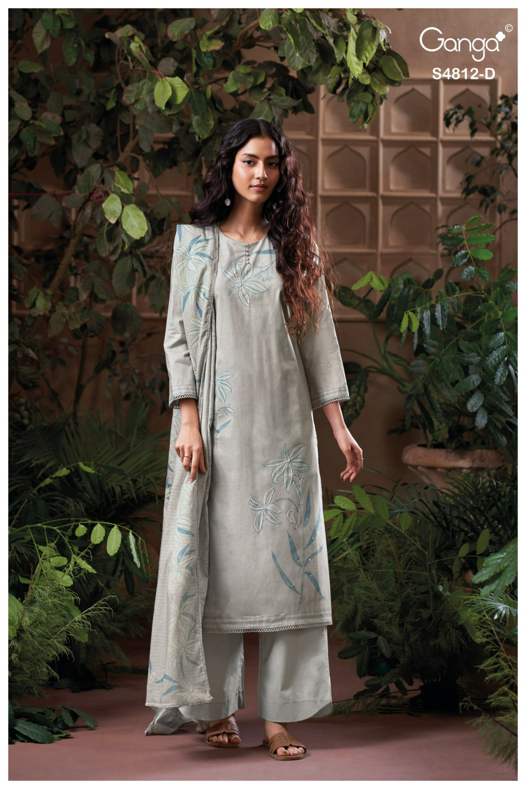 Gunjika S4812 Ganga Cotton Pant Style Suits Exporter Ahmedabad