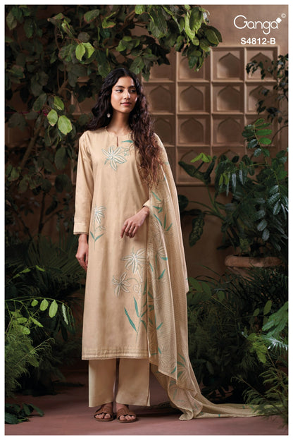 Gunjika S4812 Ganga Cotton Pant Style Suits Exporter Ahmedabad