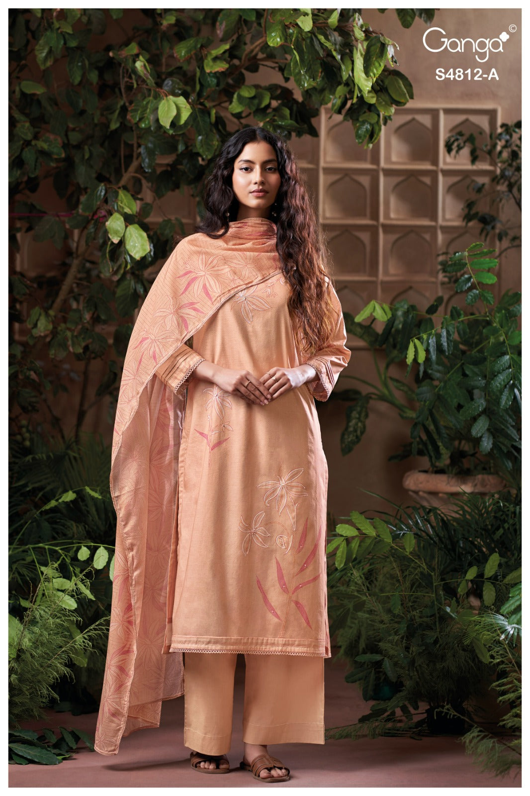 Gunjika S4812 Ganga Cotton Pant Style Suits Exporter Ahmedabad