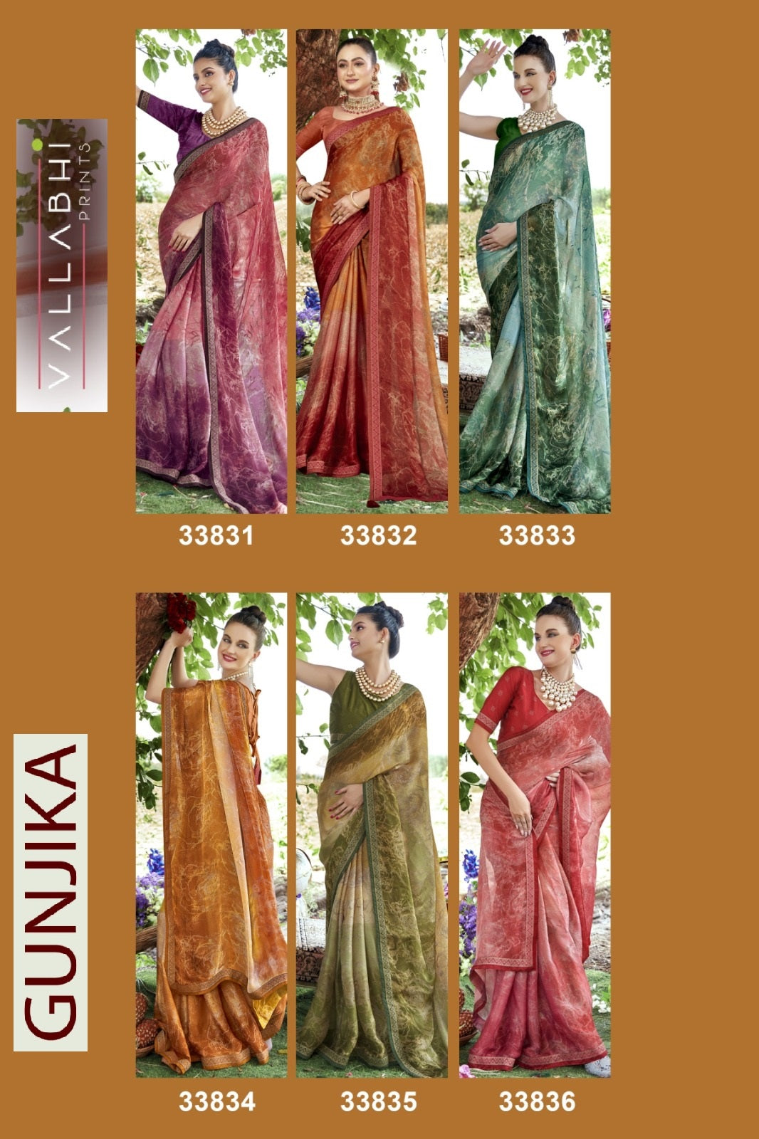 Gunjika Vallabhi Prints Chiffon Sarees Exporter