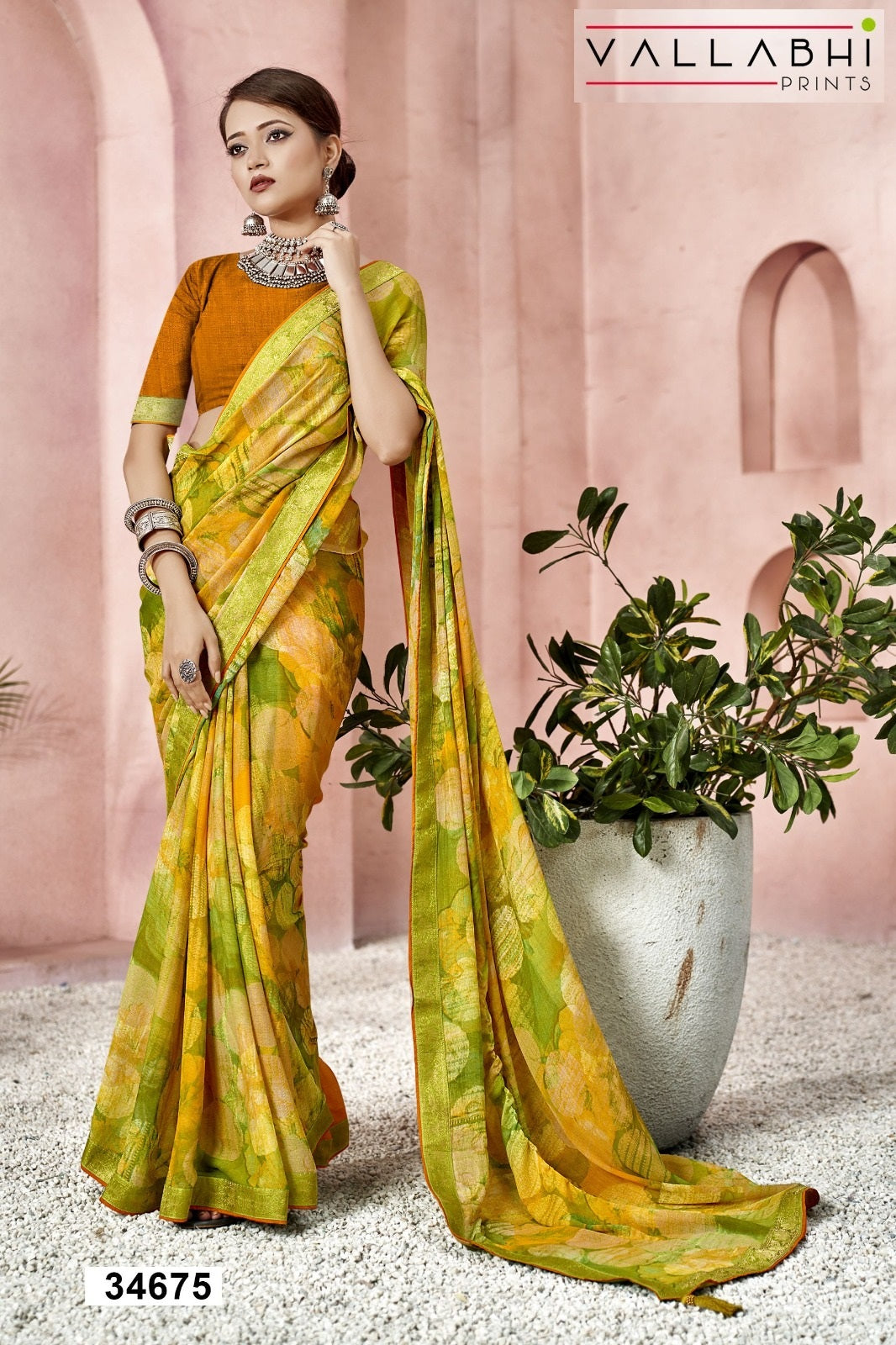 Gunjika Vol 3 Vallabhi Prints Moss Sarees Supplier Ahmedabad