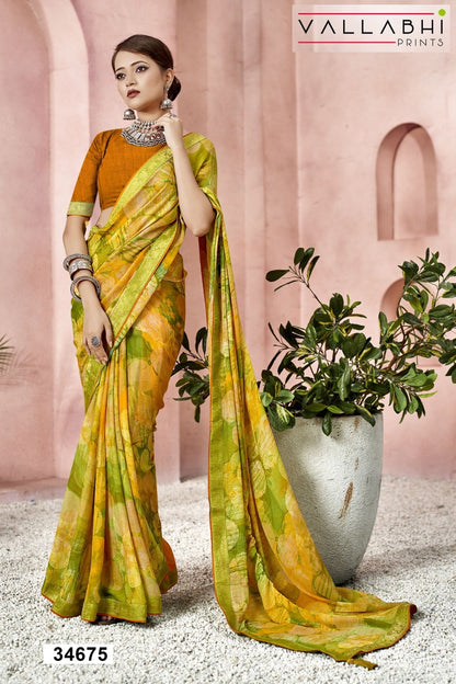 Gunjika Vol 3 Vallabhi Prints Moss Sarees Supplier Ahmedabad