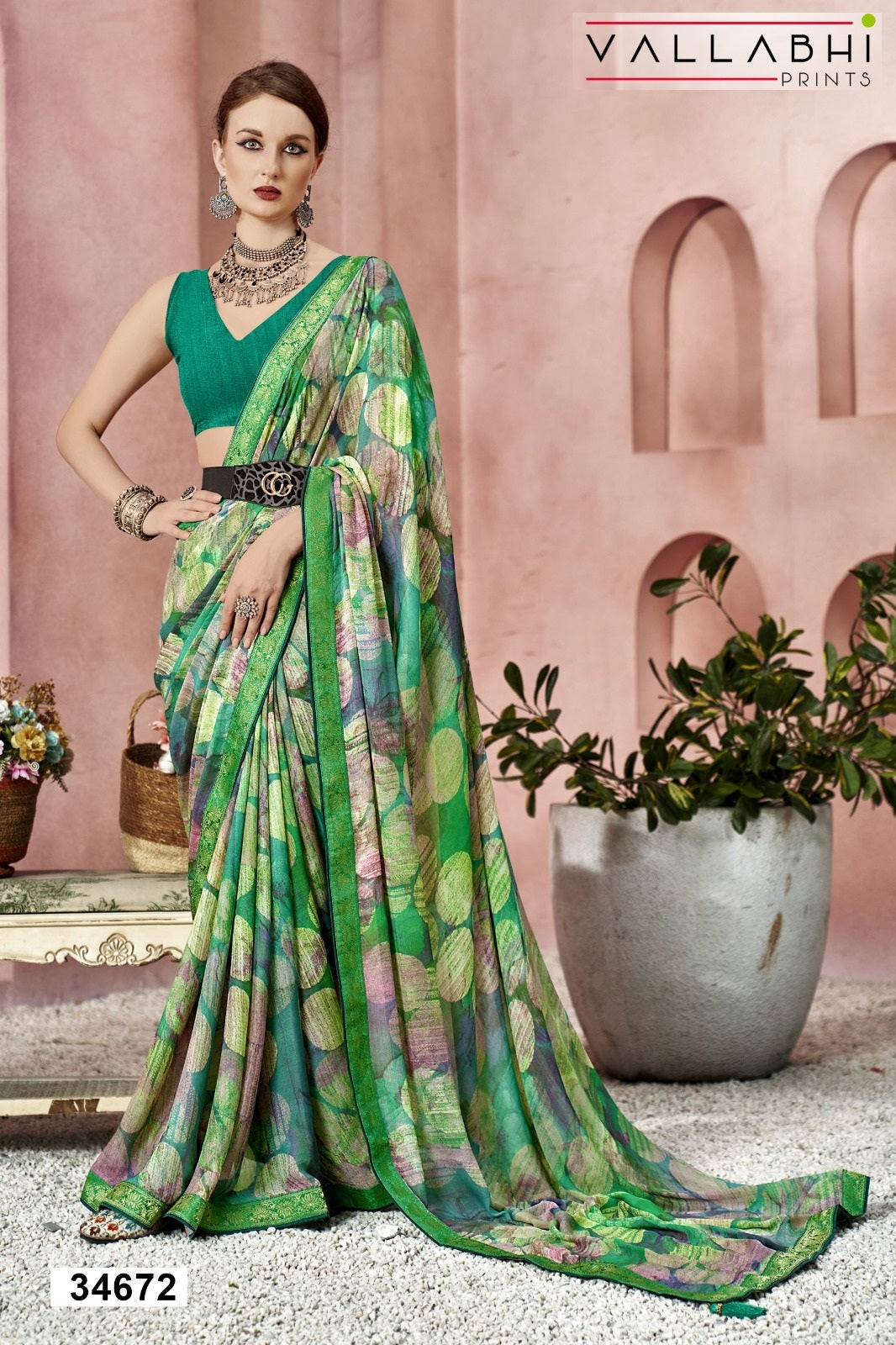 Gunjika Vol 3 Vallabhi Prints Moss Sarees Supplier Ahmedabad