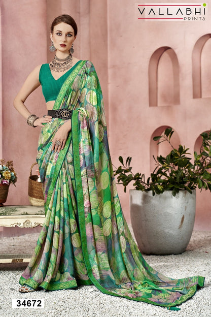 Gunjika Vol 3 Vallabhi Prints Moss Sarees Supplier Ahmedabad