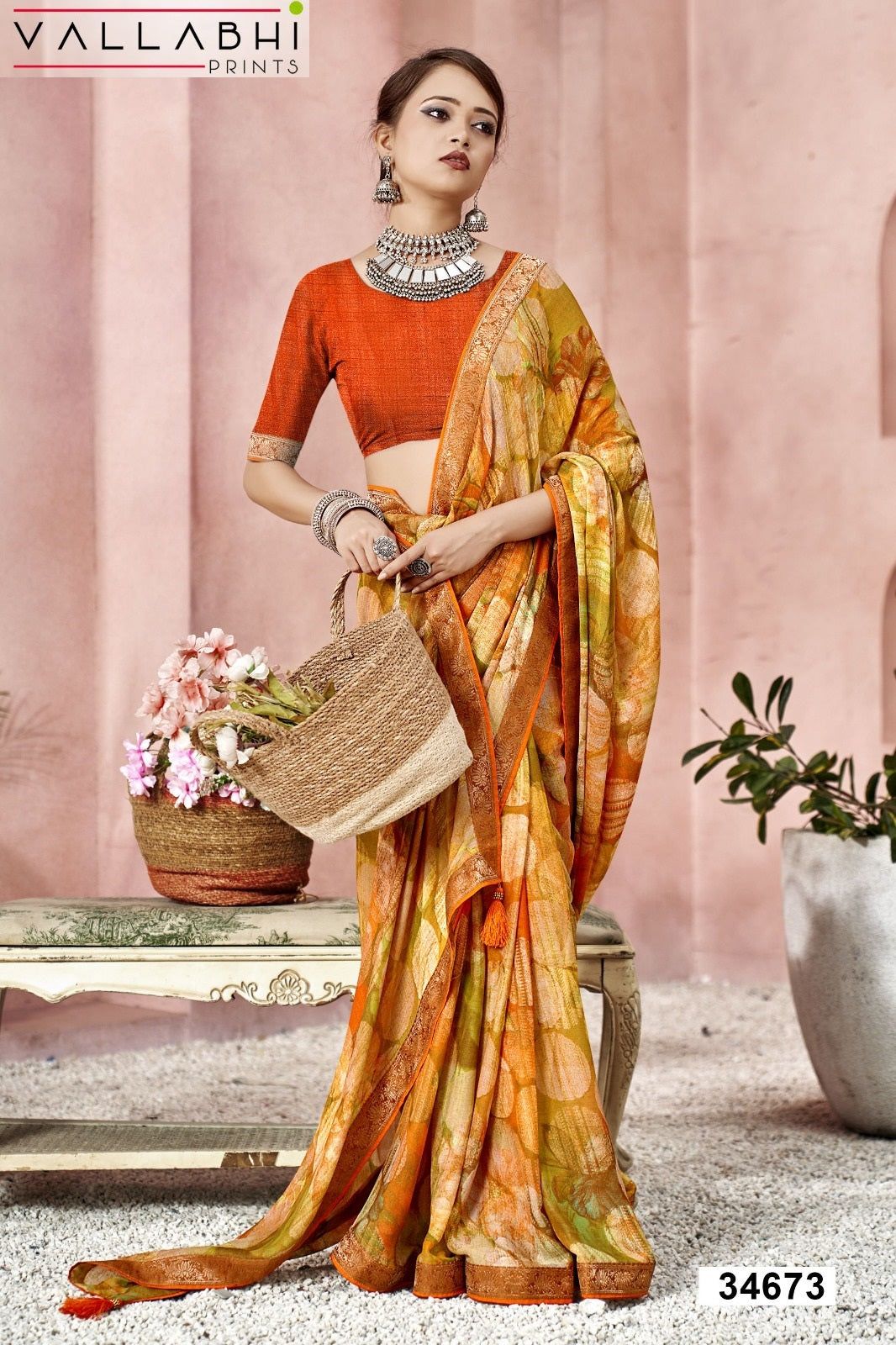 Gunjika Vol 3 Vallabhi Prints Moss Sarees Supplier Ahmedabad