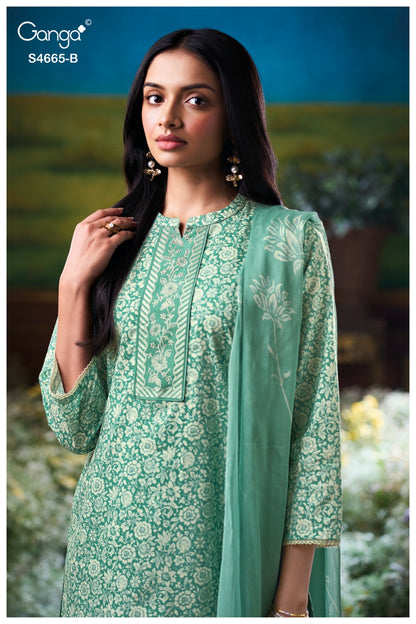 Gunjita 4665 Ganga Cotton Pant Style Suits Manufacturer Ahmedabad