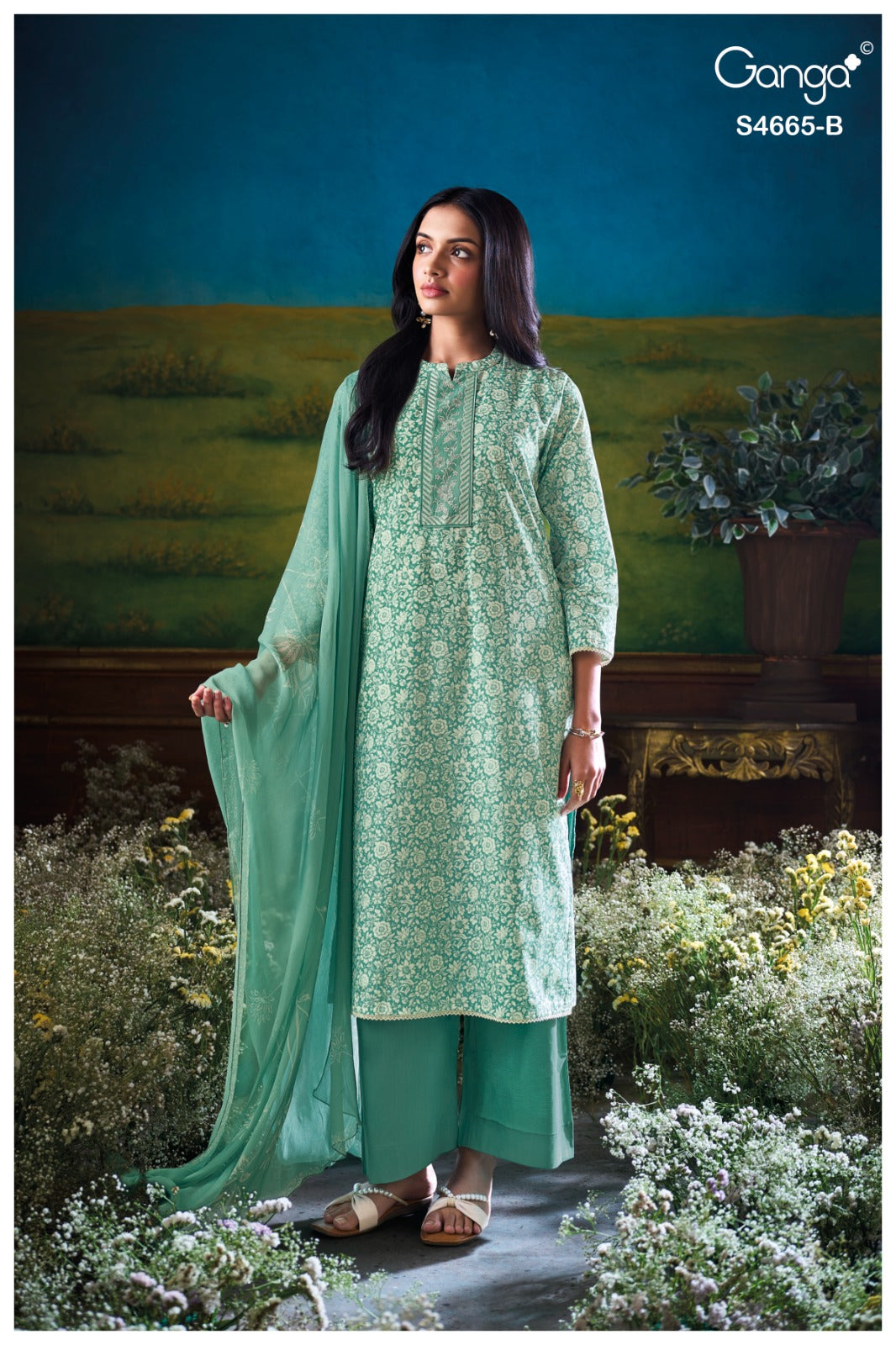 Gunjita 4665 Ganga Cotton Pant Style Suits Manufacturer Ahmedabad