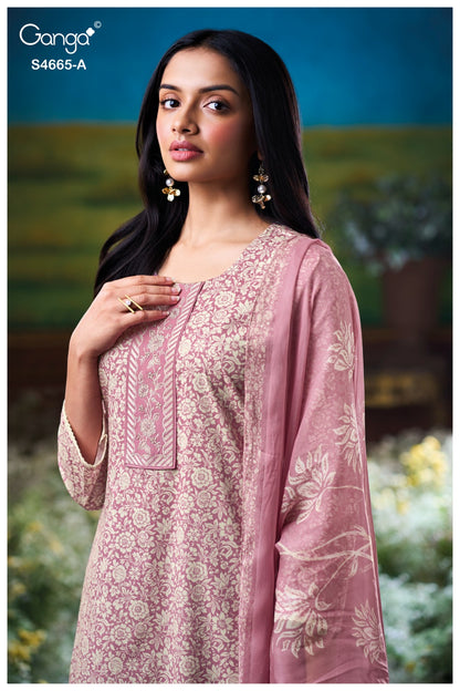 Gunjita 4665 Ganga Cotton Pant Style Suits Manufacturer Ahmedabad