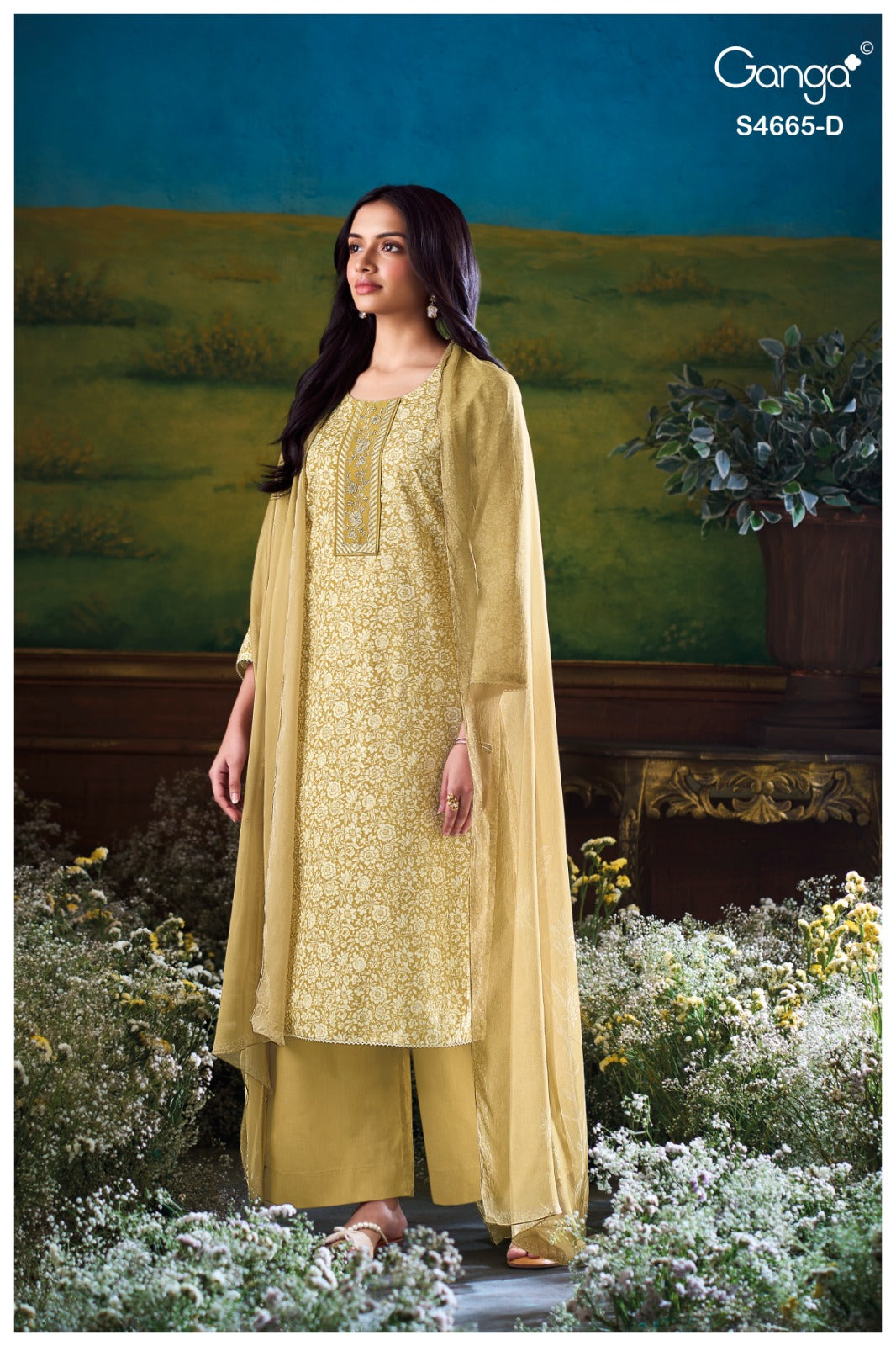Gunjita 4665 Ganga Cotton Pant Style Suits Manufacturer Ahmedabad