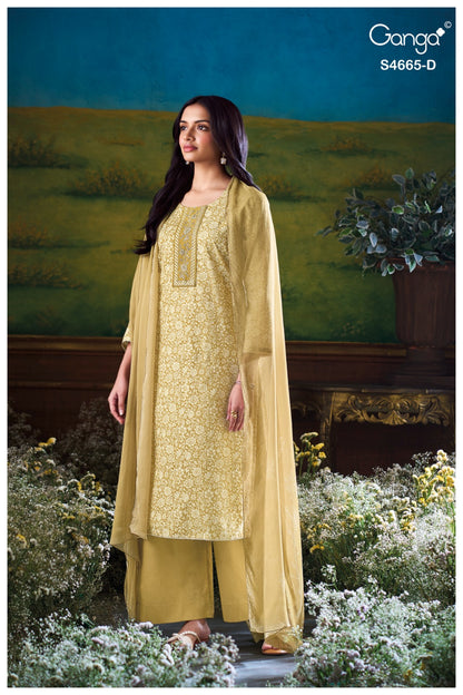Gunjita 4665 Ganga Cotton Pant Style Suits Manufacturer Ahmedabad