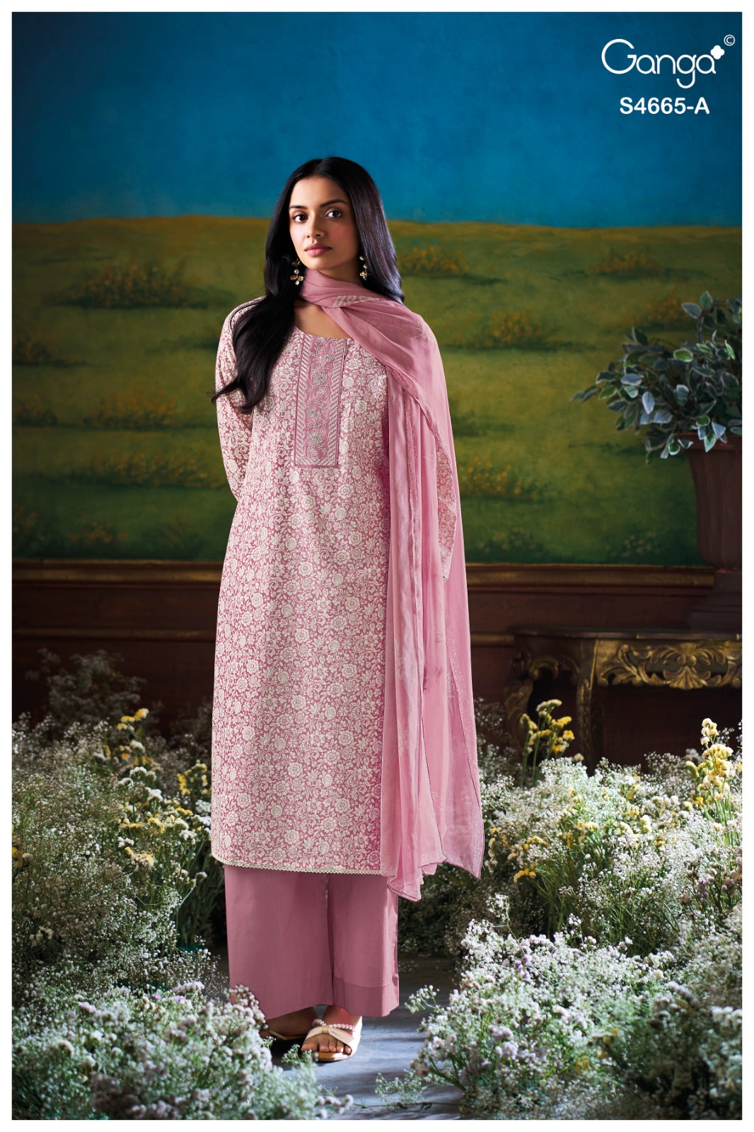 Gunjita 4665 Ganga Cotton Pant Style Suits Manufacturer Ahmedabad