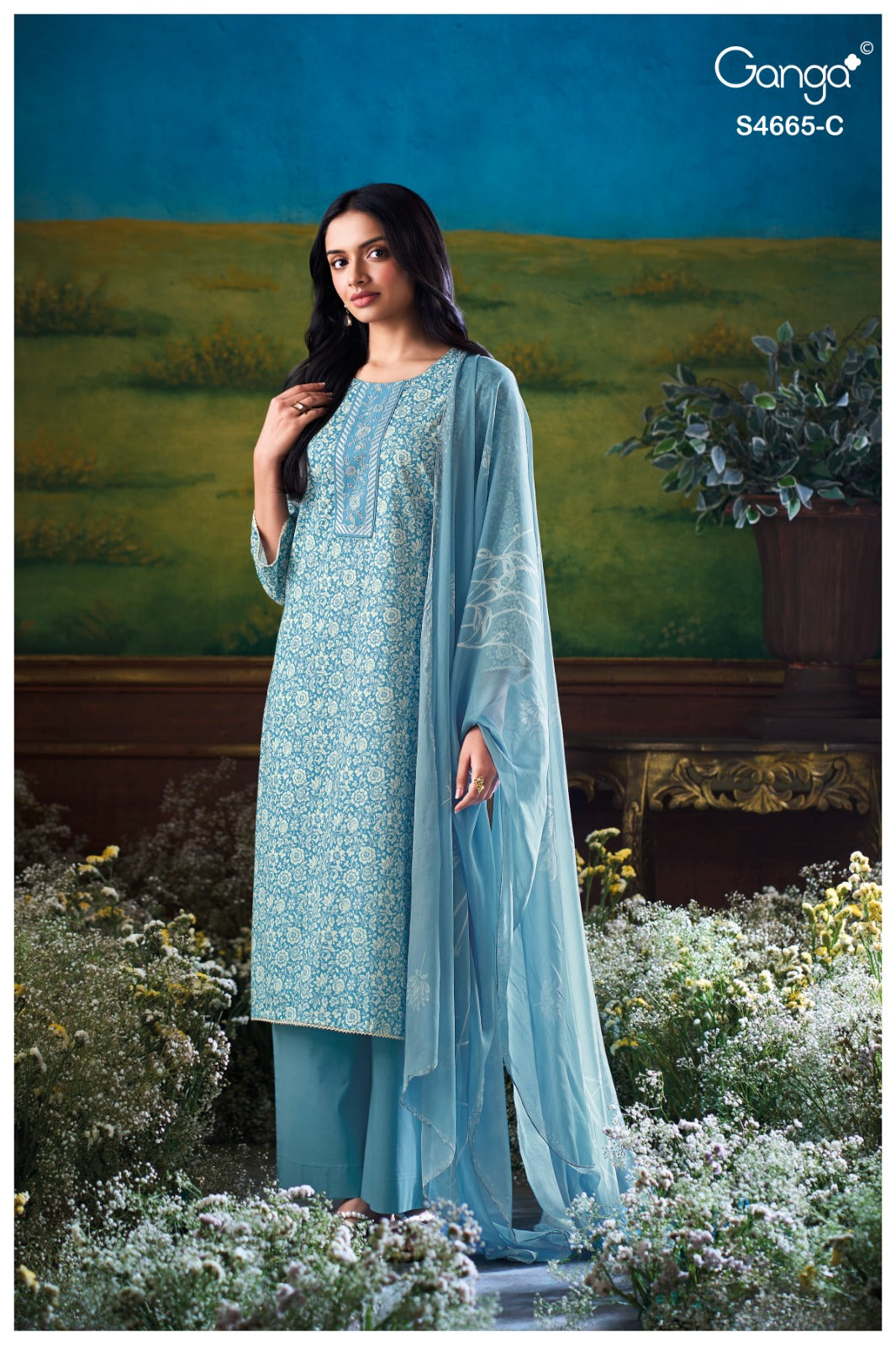 Gunjita 4665 Ganga Cotton Pant Style Suits Manufacturer Ahmedabad