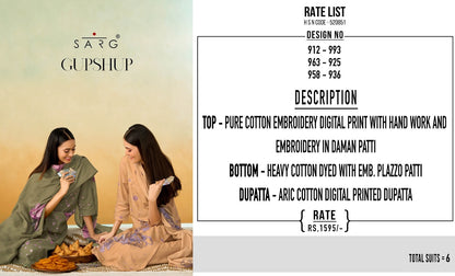 Gupshup Sarg Cotton Pant Style Suits Manufacturer Ahmedabad