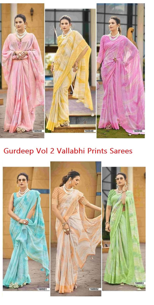 Gurdeep Vol 2 Vallabhi Prints Georgette Sarees Supplier Ahmedabad
