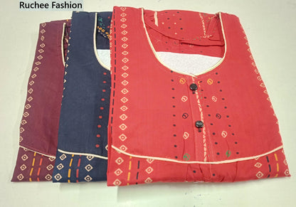 Gurjari Cotton 0506 Ruchee Fashion Meghya Night Gowns Supplier