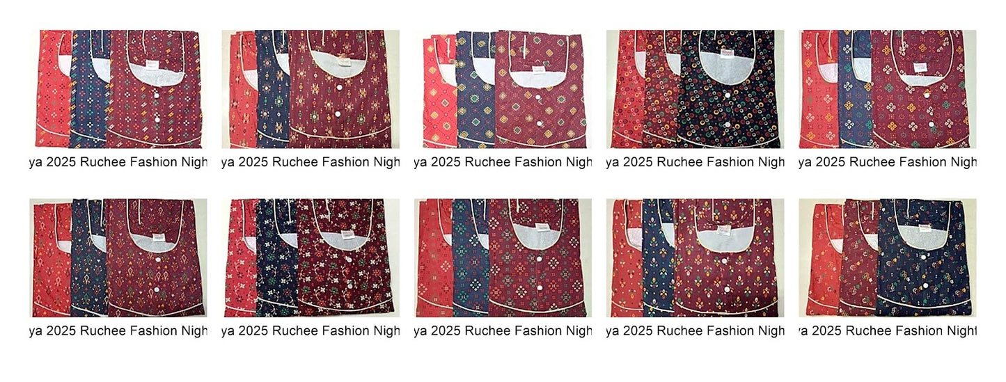 Gurjari Megya 2025 Ruchee Fashion Night Gowns Wholesaler Gujarat