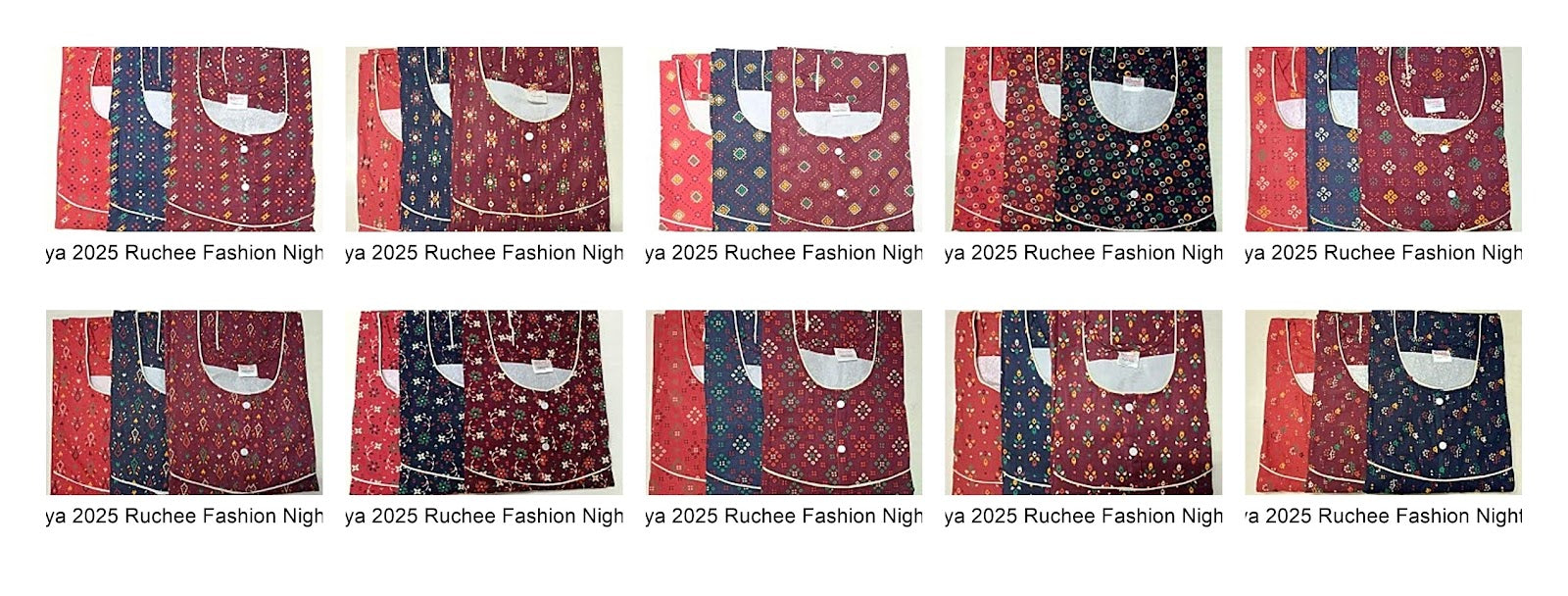 Gurjari Megya 2025 Ruchee Fashion Night Gowns Wholesaler Gujarat