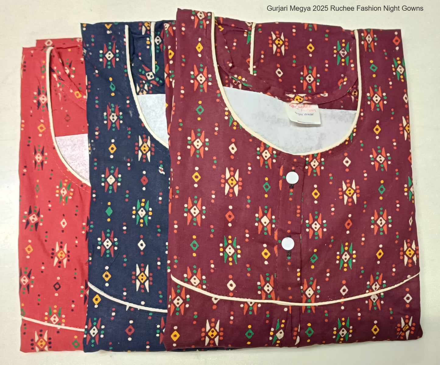 Gurjari Megya 2025 Ruchee Fashion Night Gowns Wholesaler Gujarat