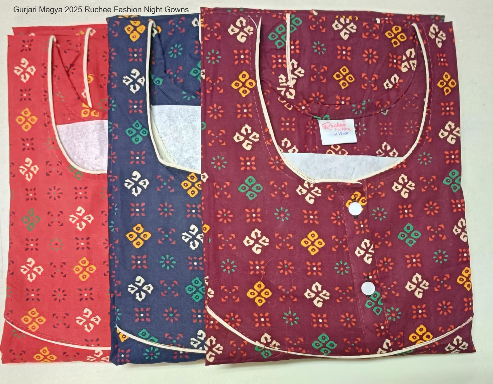 Gurjari Megya 2025 Ruchee Fashion Night Gowns Wholesaler Gujarat