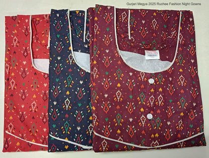 Gurjari Megya 2025 Ruchee Fashion Night Gowns Wholesaler Gujarat