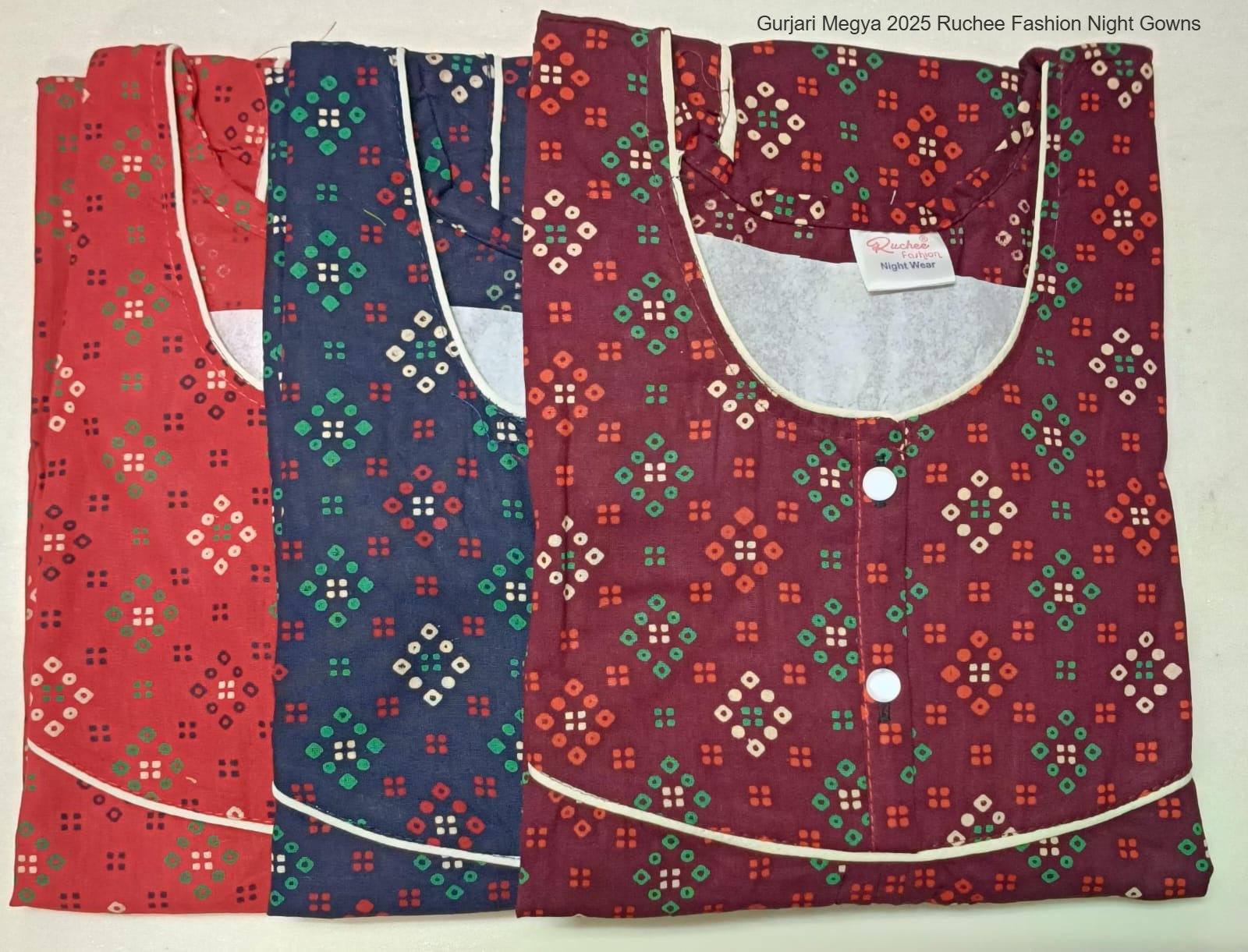 Gurjari Megya 2025 Ruchee Fashion Night Gowns Wholesaler Gujarat