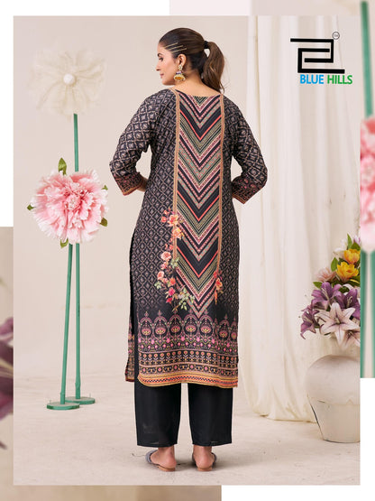 Gurleen Blue Hills Muslin Readymade Pant Style Suits Wholesaler India